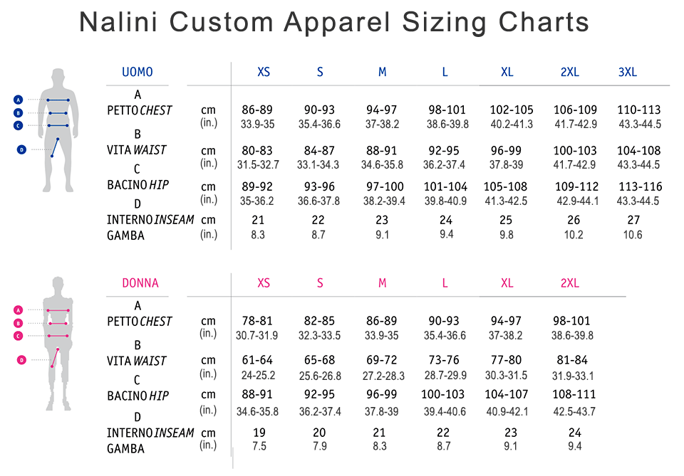 Team Custom Sizing chart