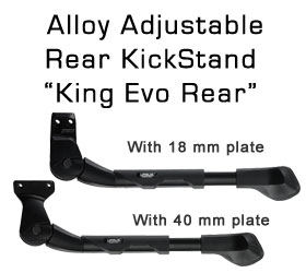 King Evo Rear Adjustable Alloy Kickstand for E-Bikes
